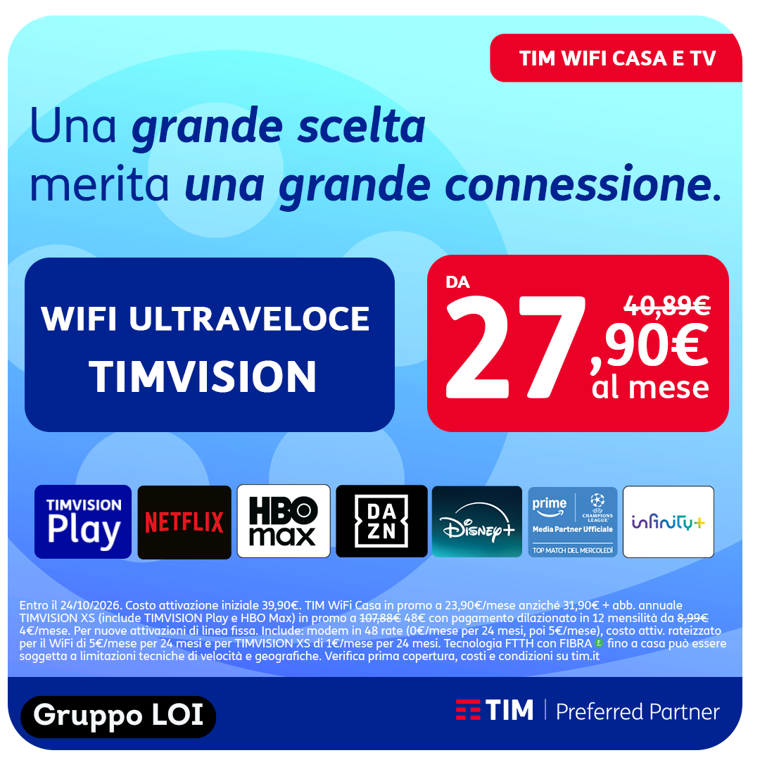 TIM WiFi Casa e TV - 27,90€ al mese